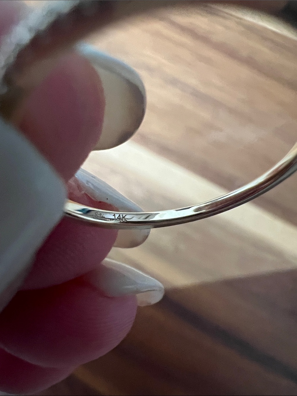 Delicate 14k solid gold diamond half Eternity Band - gold - Picture 5 of 8